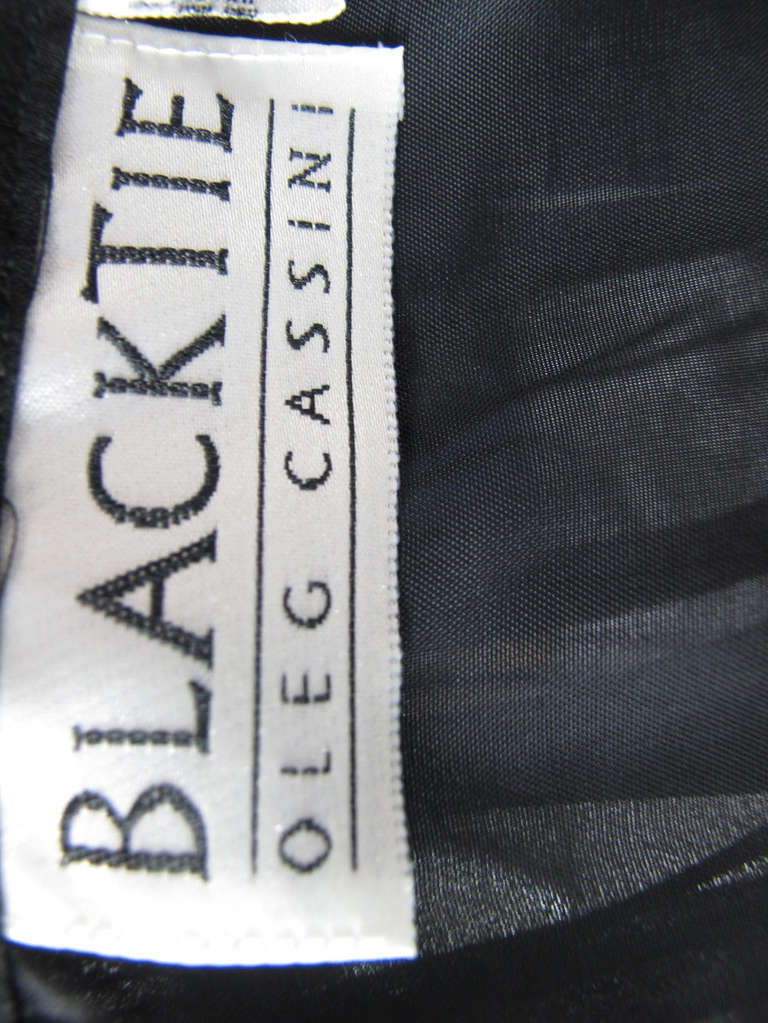 Black Oleg Cassini Silk Handkerchief Skirt