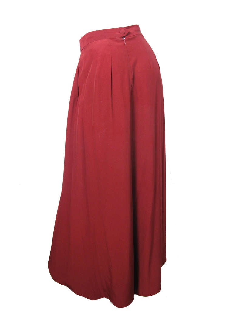 Christian Lacroix Maroon Wide Leg Pants In New Condition For Sale In Austin, TX