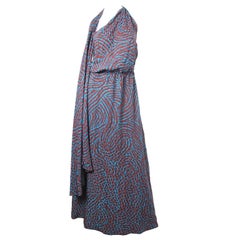 Retro Rare Yves Saint Laurent one shoulder silk gown 