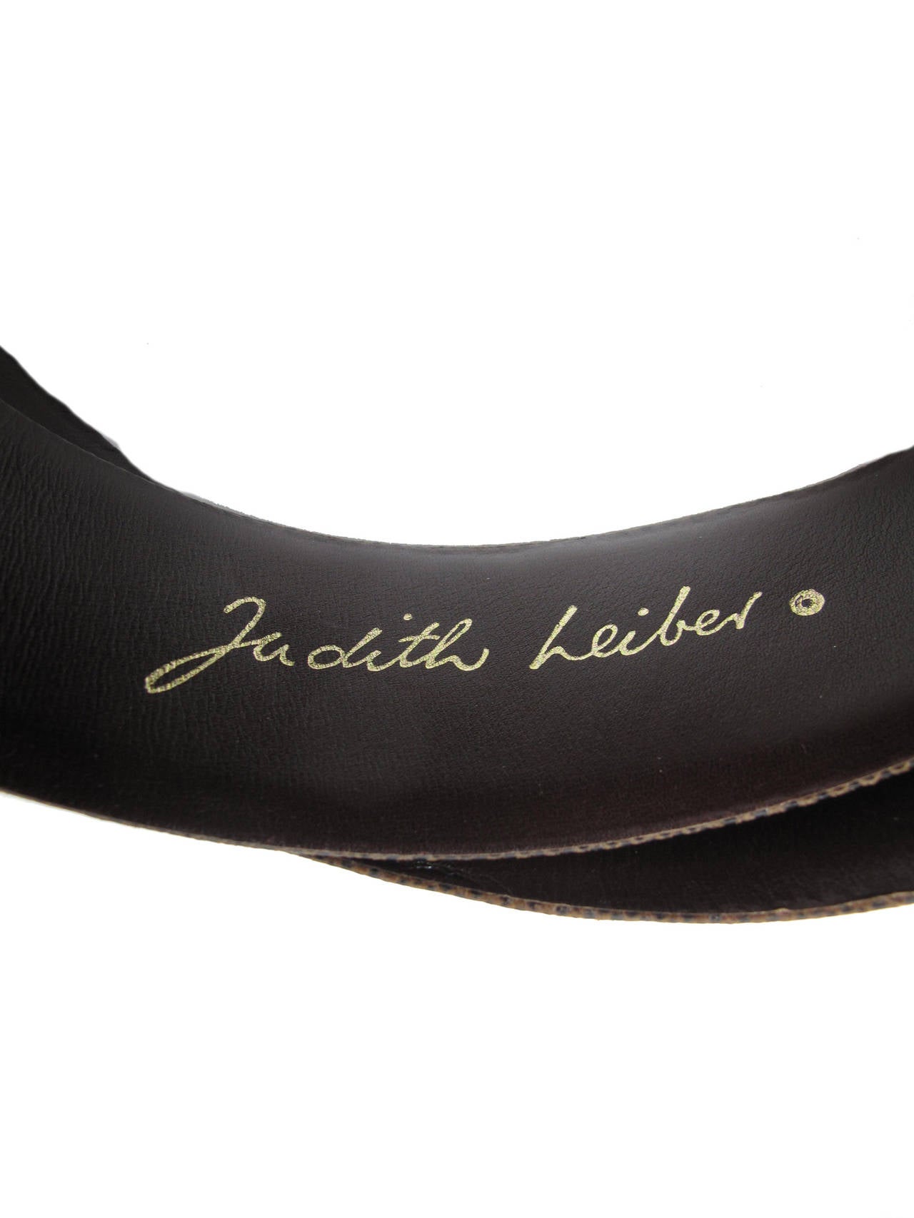 Judith Leiber Brown Lizard Waist Belt In Excellent Condition In Austin, TX