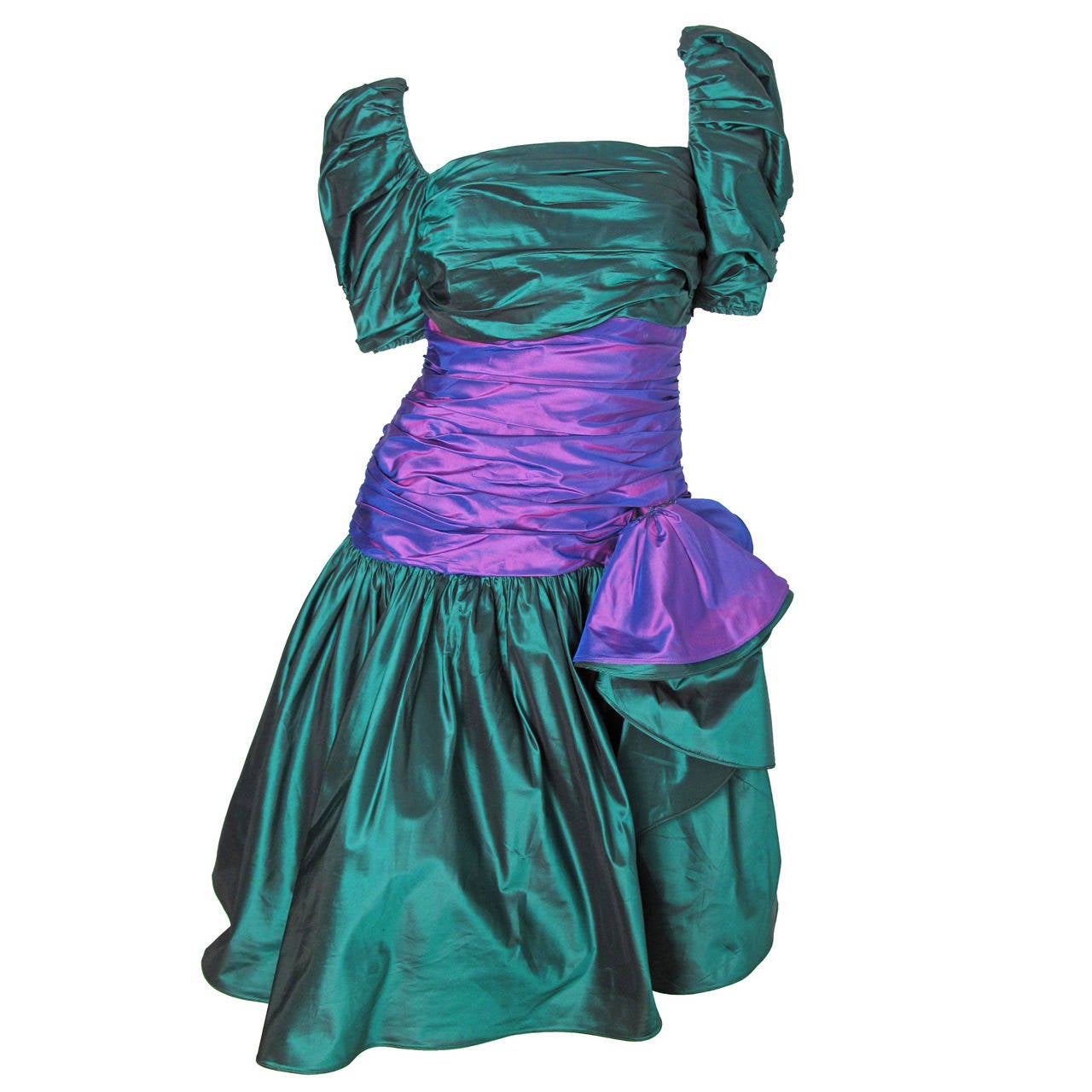 Mignon Green and Purple Taffeta Dress