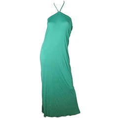 Vintage 1970s Mollie Parnis Halter Gown
