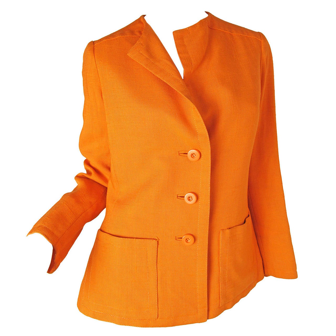 Geoffrey Beene Boutique Orange Linen Jacket