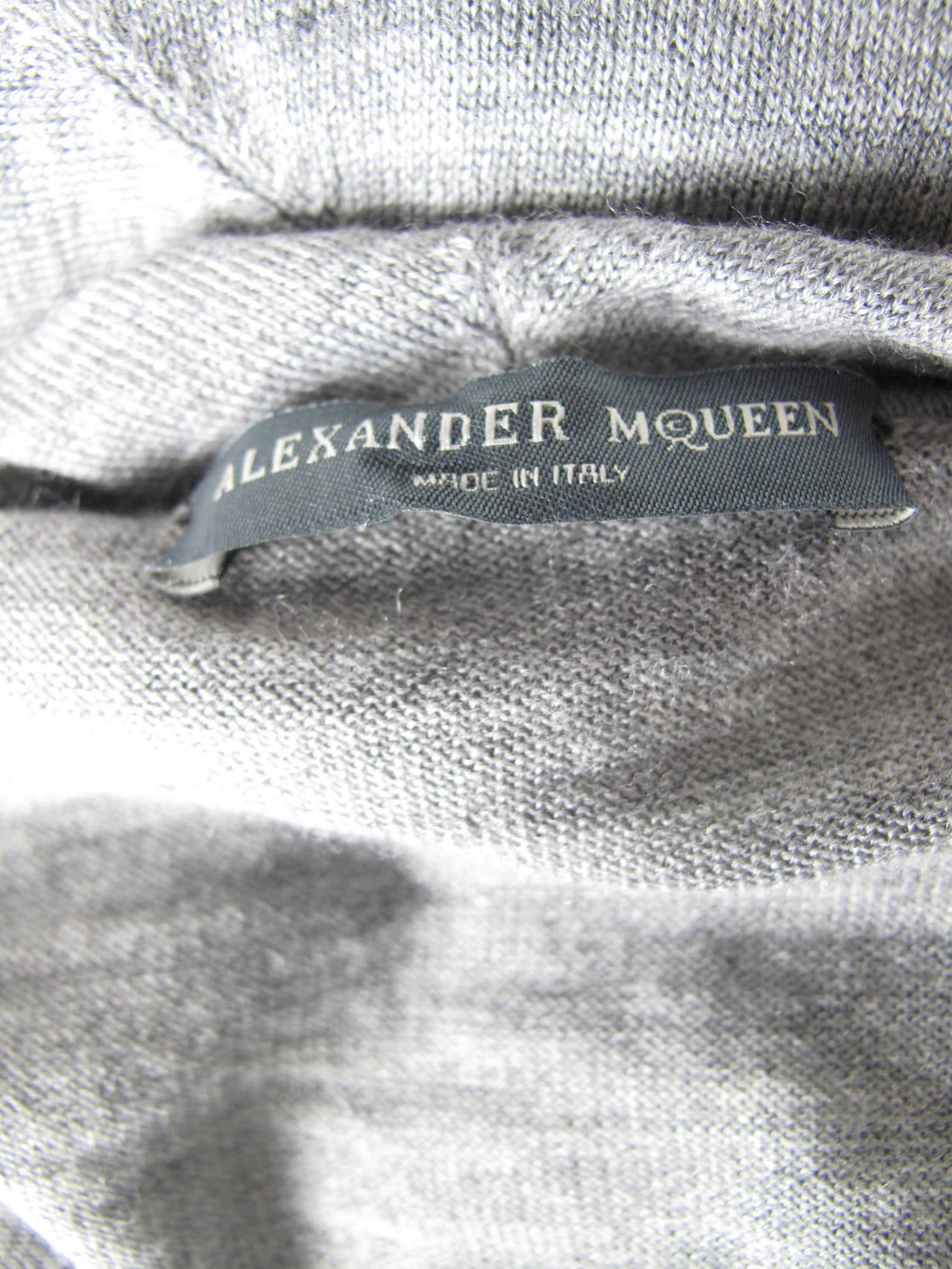 Women's Alexander McQueen Grey Dress with Large Cowl Neck
