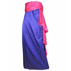 1970s Bill Blass Strapless Satin Gown 9