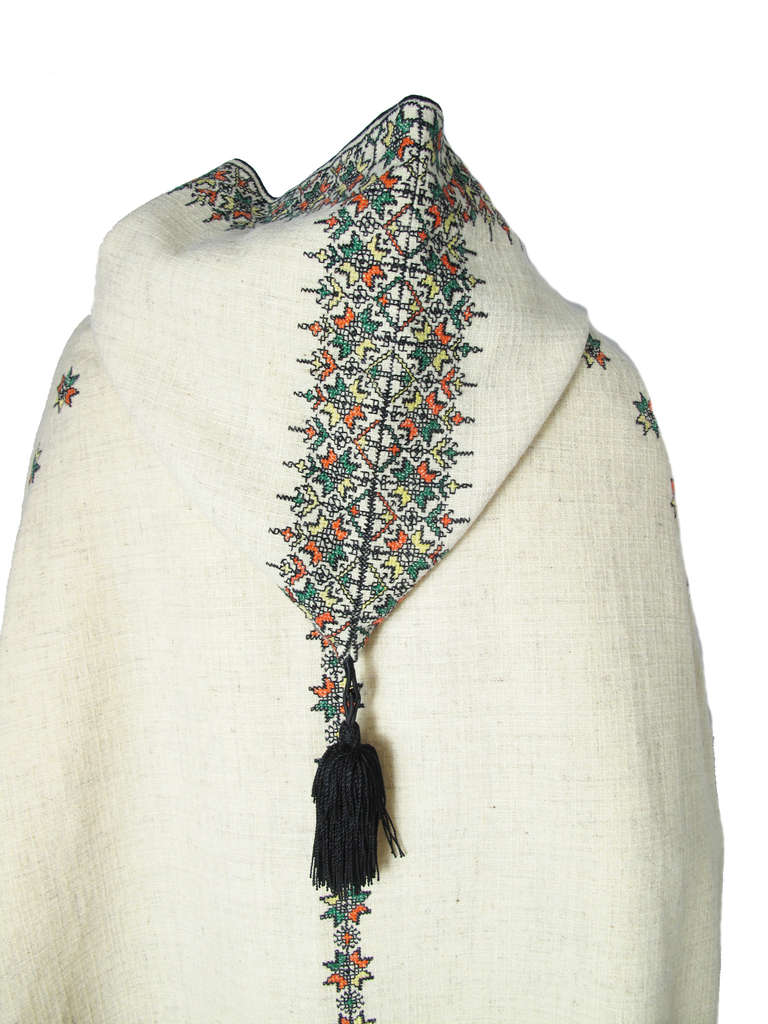 1970s Moroccan light wool cape at 1stdibs