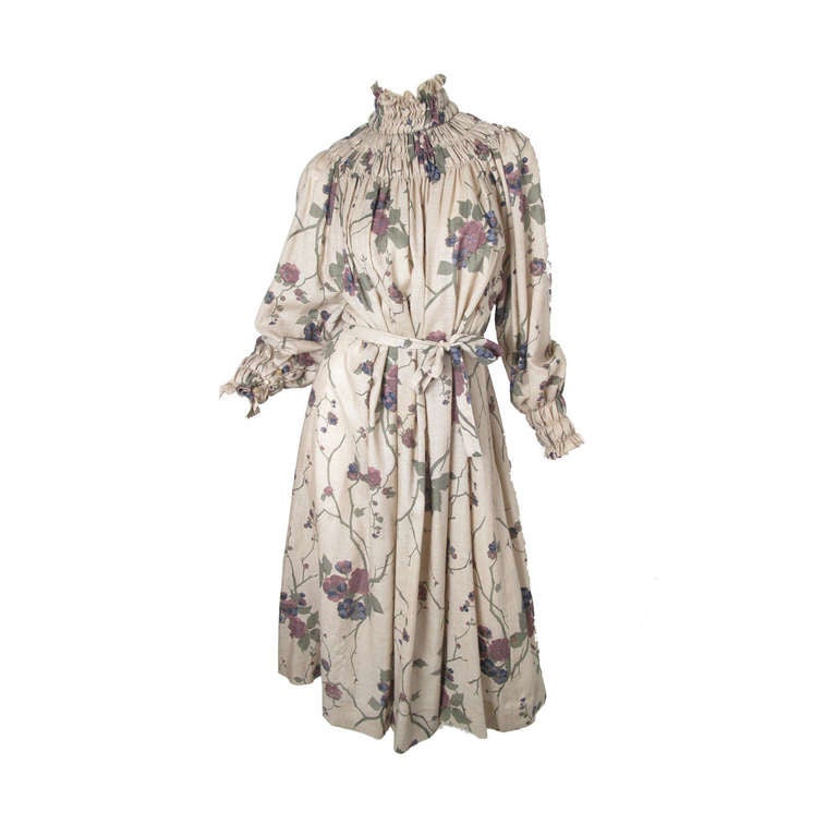 1980s Chloe Floral Dress and Wrap at 1stdibs