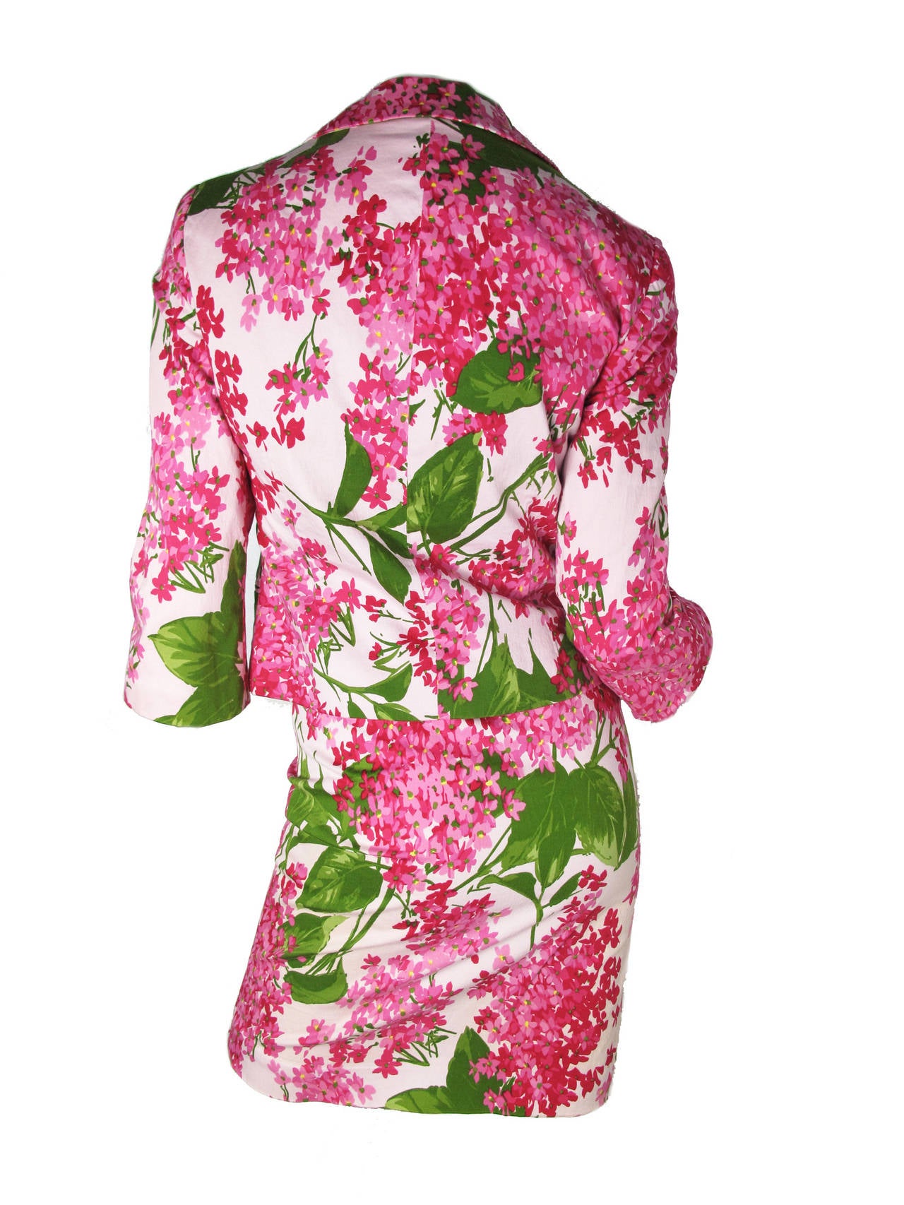 Pink Moschino Cotton Floral Suit