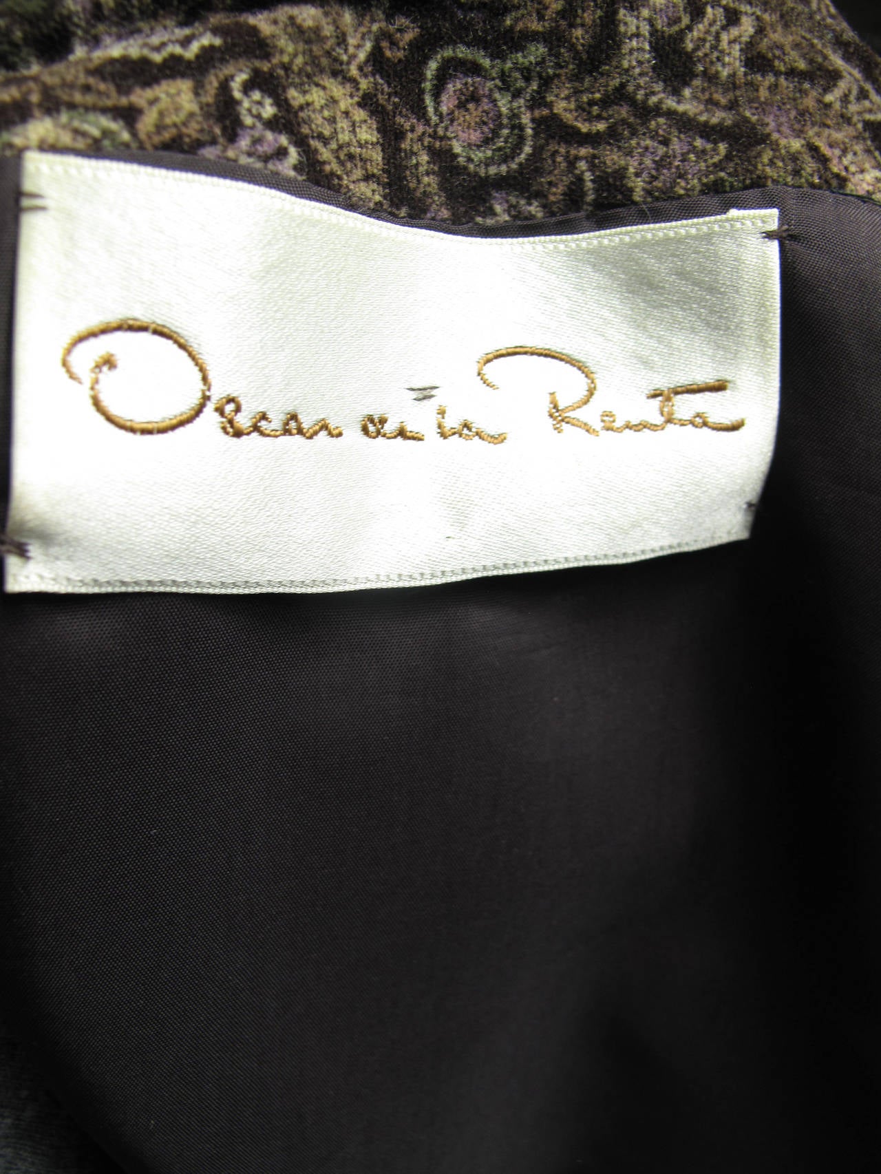Gray 1970s Oscar de la Renta Velvet Jacket and Wool Skirt