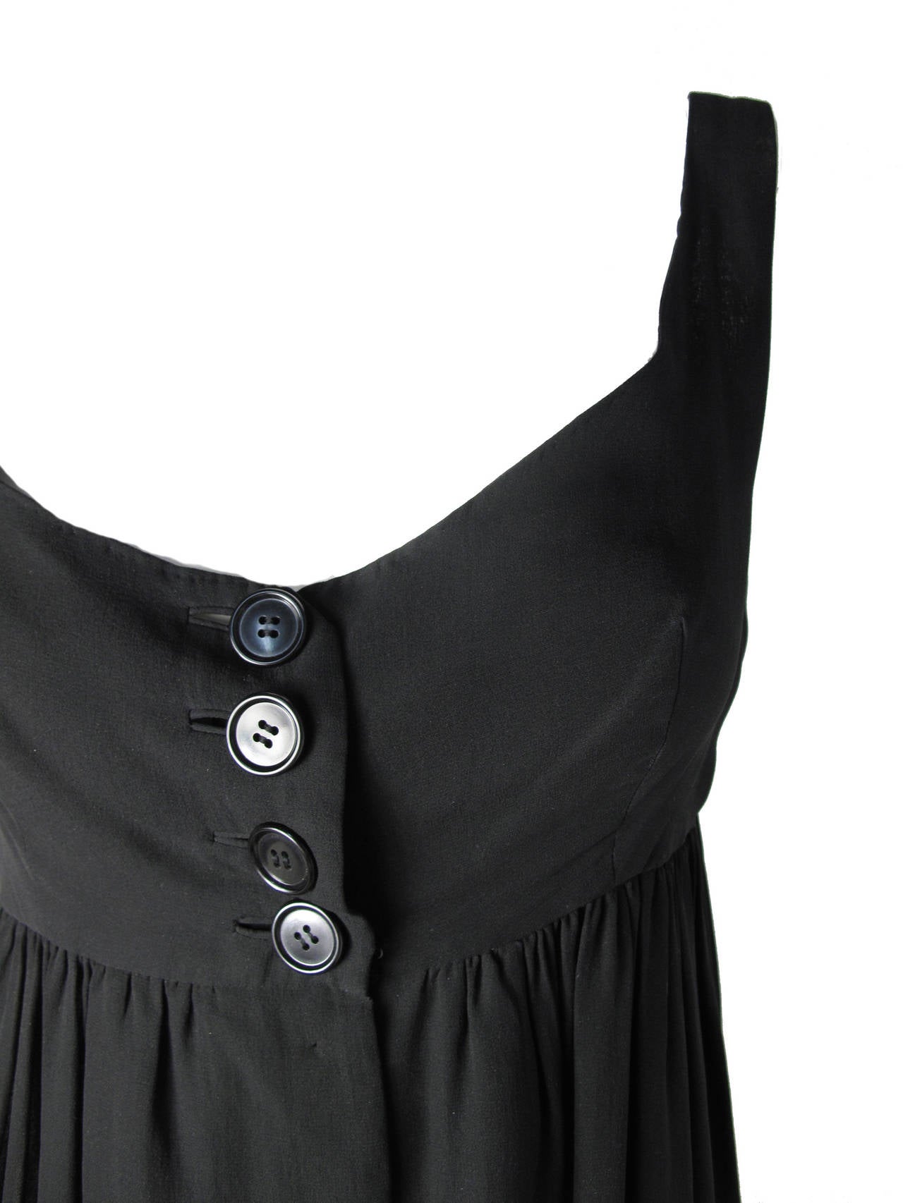 Women's 1960s Rudi Gernreich Black Silk Chiffon Dress  For Sale