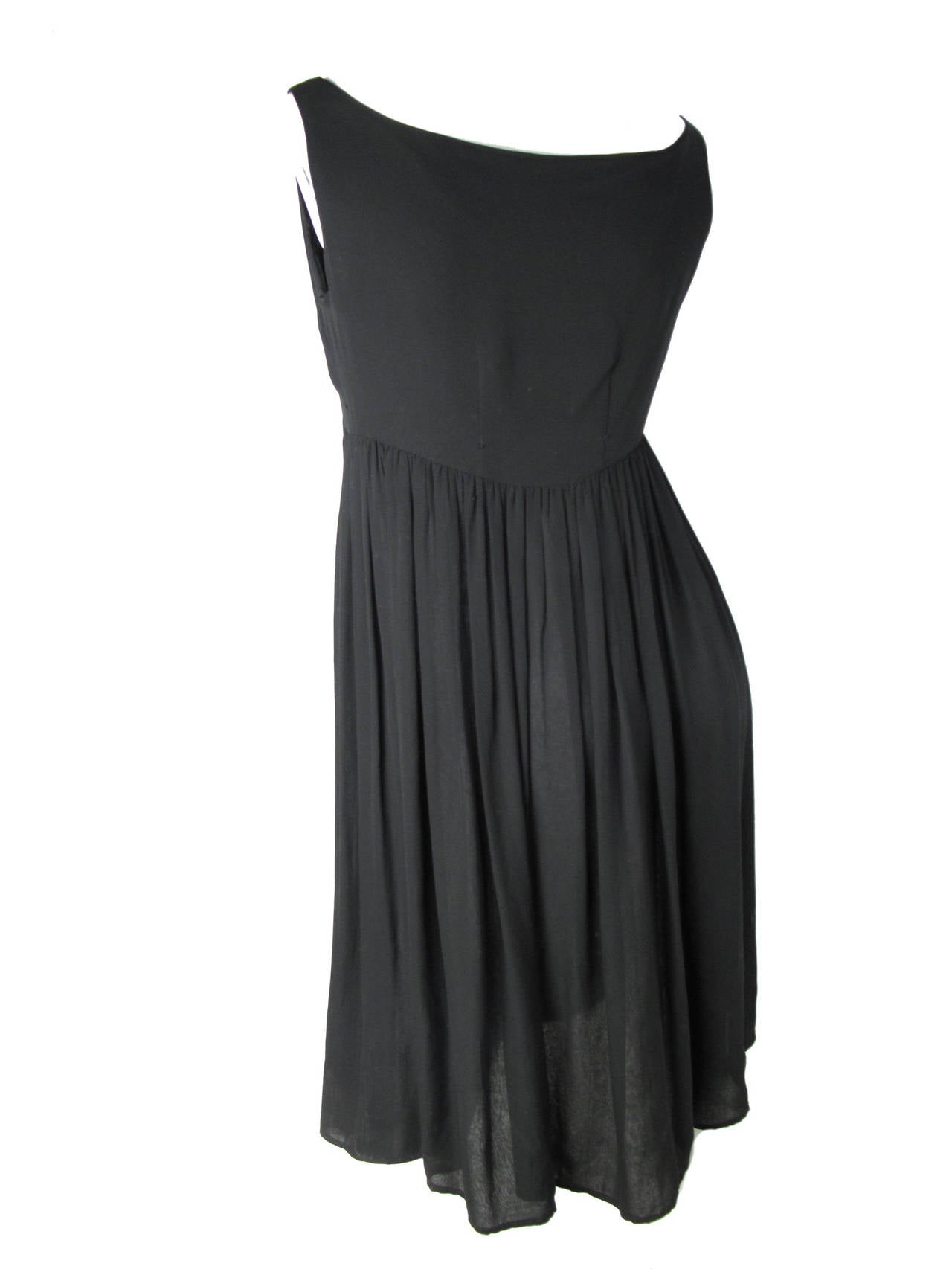 1960s Rudi Gernreich Black Silk Chiffon Dress In Fair Condition For Sale In Austin, TX