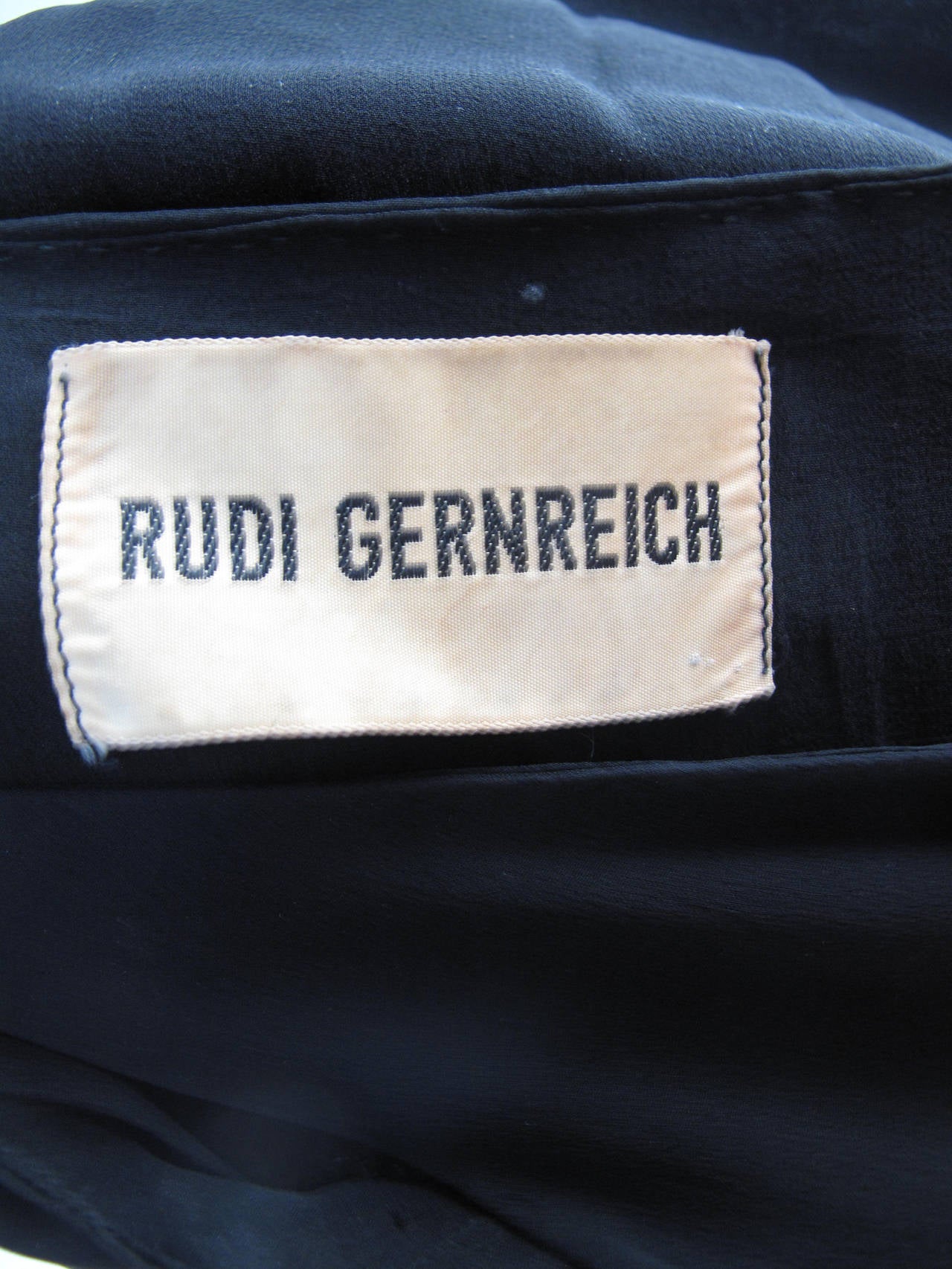 1960s Rudi Gernreich Black Silk Chiffon Dress For Sale 1