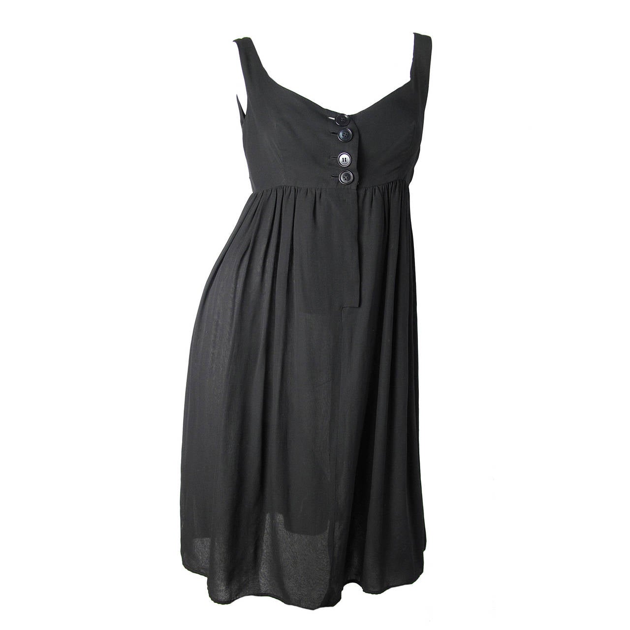 1960s Rudi Gernreich Black Silk Chiffon Dress  For Sale