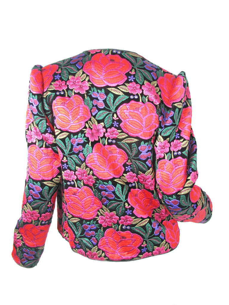 Women's 1970s Oscar de la Renta embroidered floral jacket
