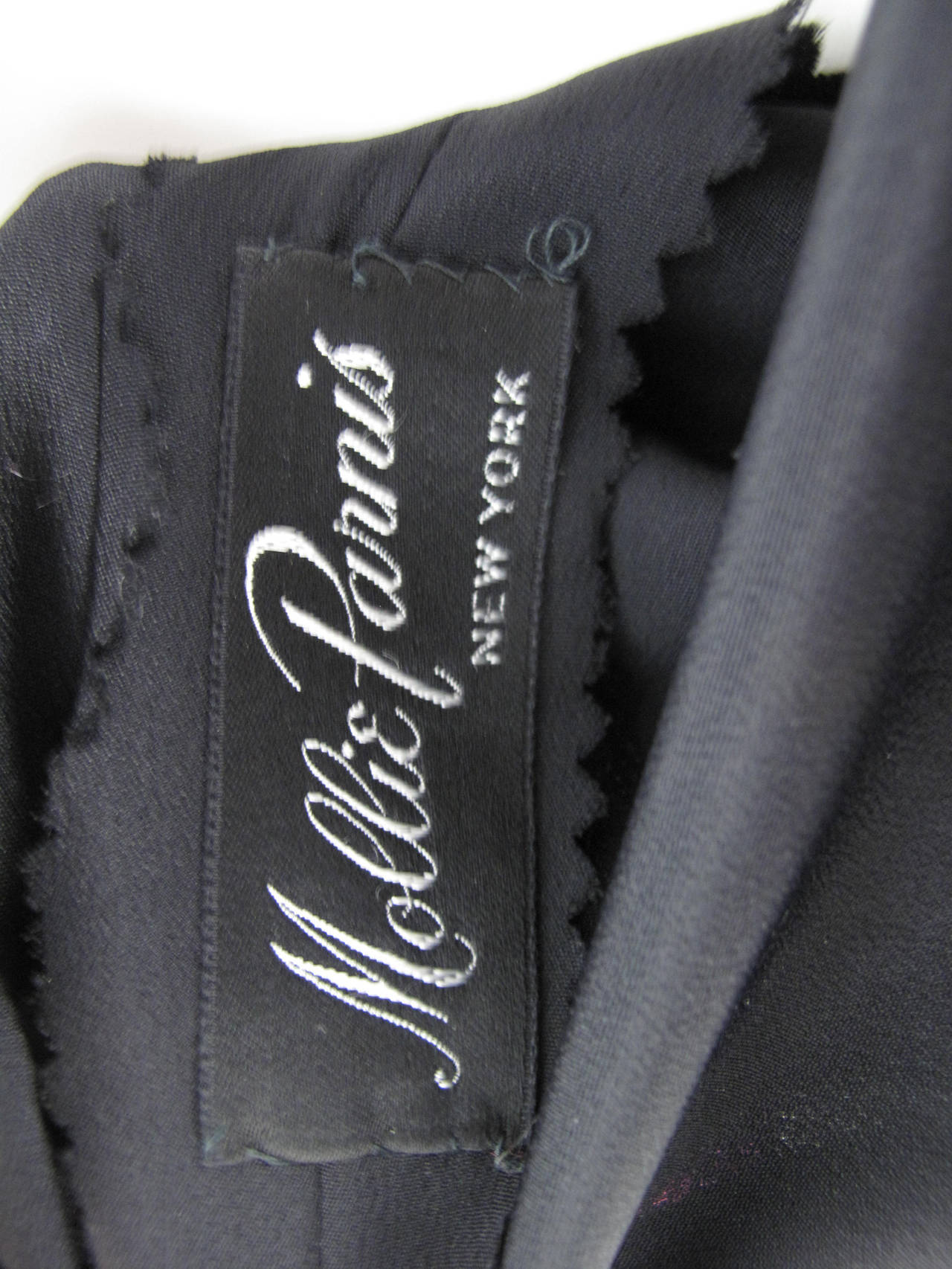 Mollie Parnis Silk Chiffon Maxi Gown with Velvet Dot Design, 1960s For Sale 5