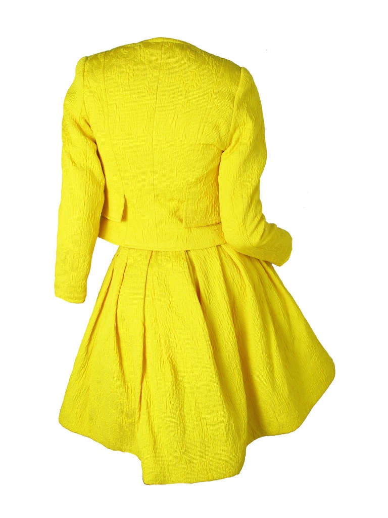 Women's Christian Lacroix Yellow Pouf Skirt and Jacket