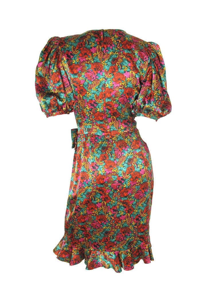 Nipon Boutique Silk Floral dress In New Condition In Austin, TX
