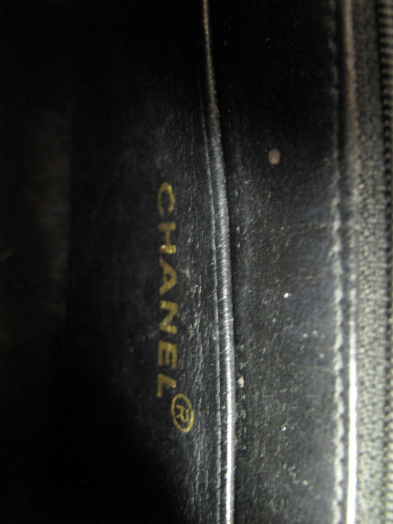 1990s Chanel Black Linen Mini Crossbody Bag 1