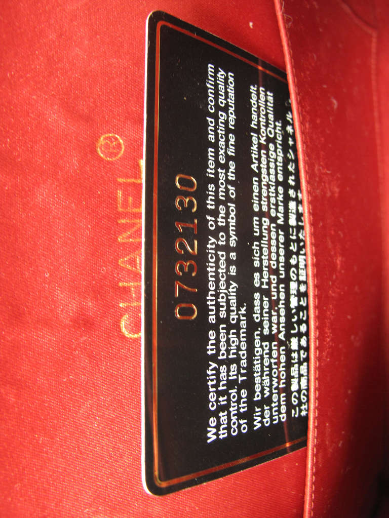 1980s Chanel red satin evening bag with rhinestone 