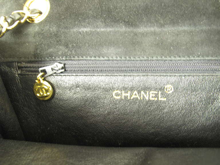 1989- 1991 CHANEL Black Suede Bag with 
