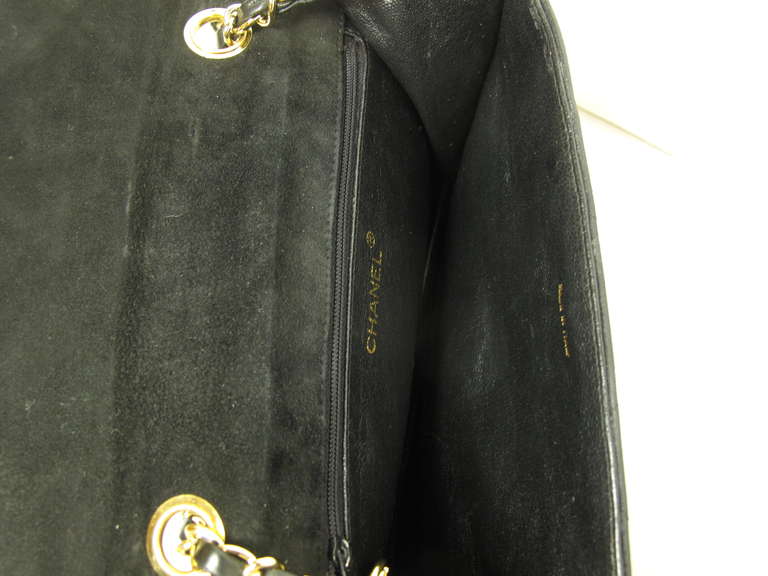 1989- 1991 CHANEL Black Suede Bag with 