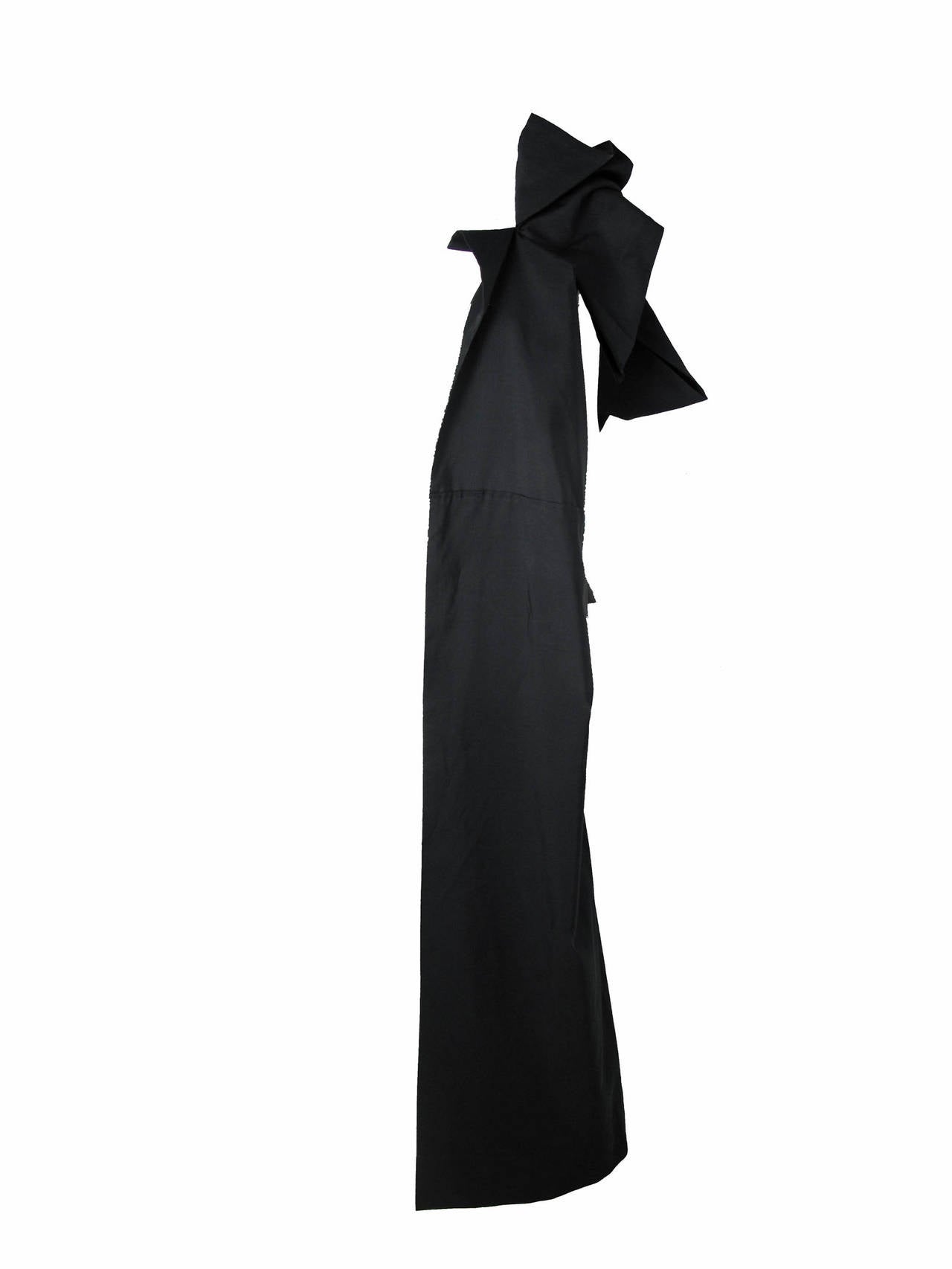 Yohji Yamamoto black cotton one arm wrap and top In Excellent Condition In Austin, TX