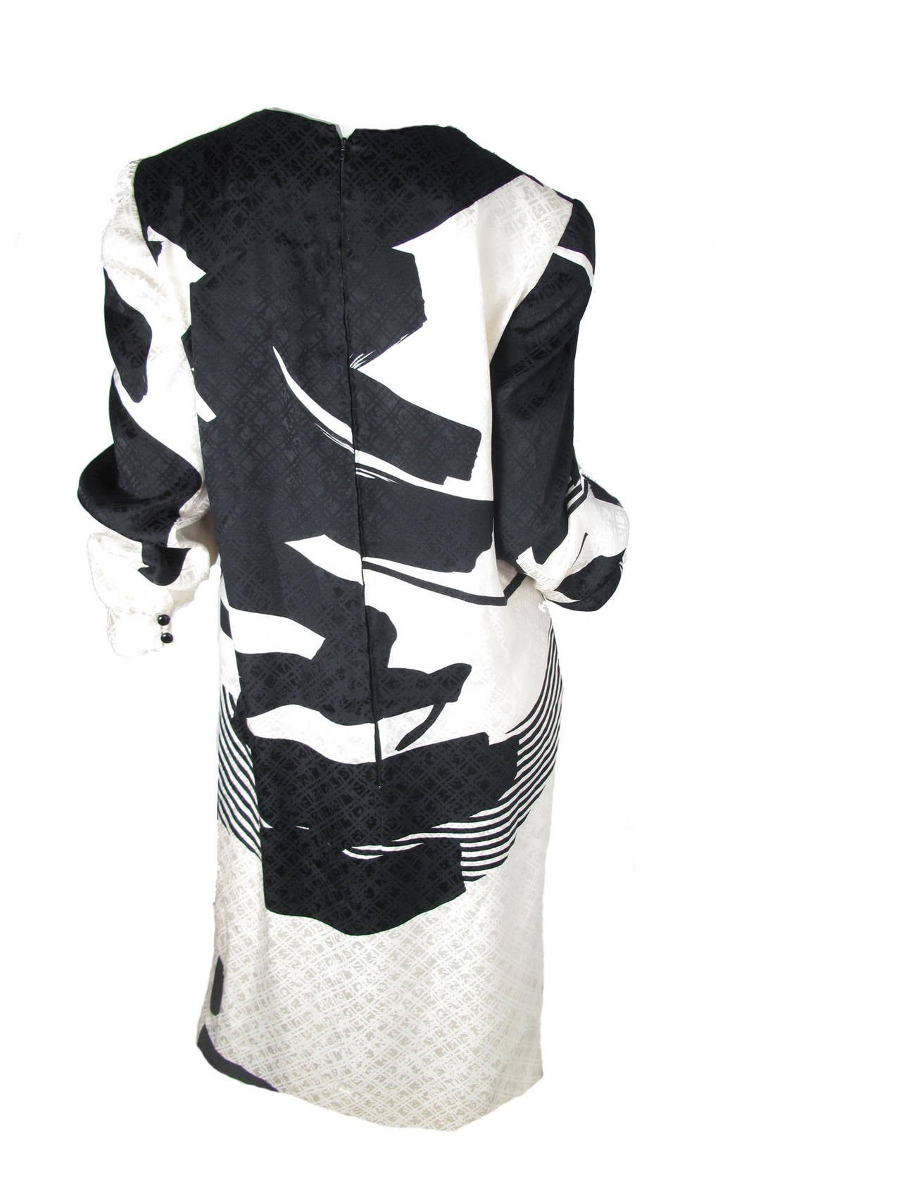 Pauline Trigere Printed Silk Dress at 1stDibs