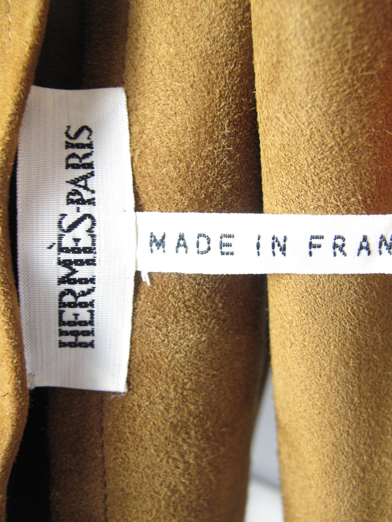 Women's Rare Hermes Lambskin Camel Suede Coat 