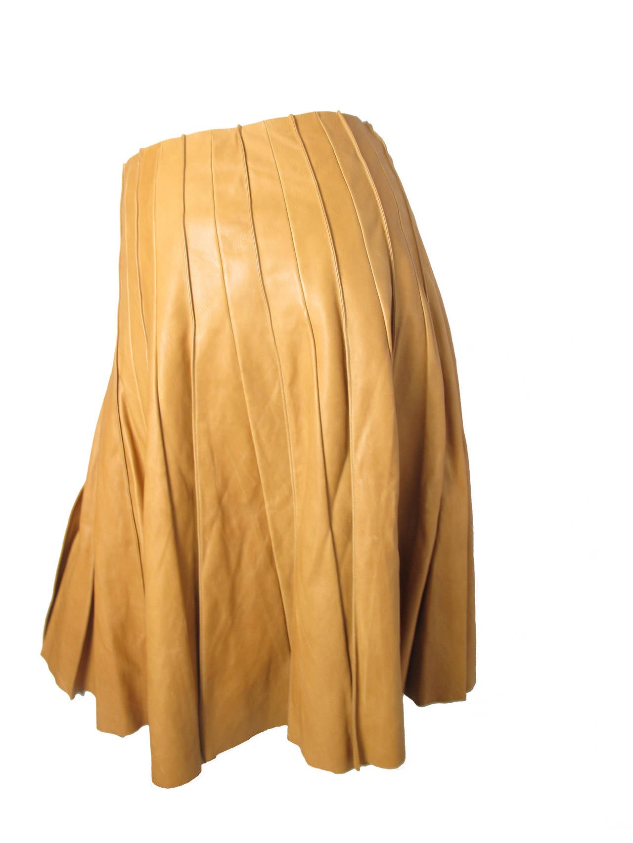 Women's Rare Hermes Soft Leather Pleated Skirt Runway by JPG