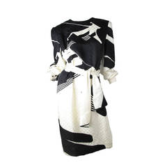 Pauline Trigere Printed Silk Dress Vintage Pauline Trigere Printed Silk Dress