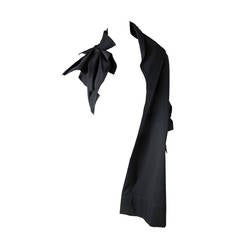 Yohji Yamamoto black cotton one arm wrap and top
