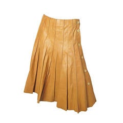 Rare Hermes Soft Leather Pleated Skirt Runway by JPG