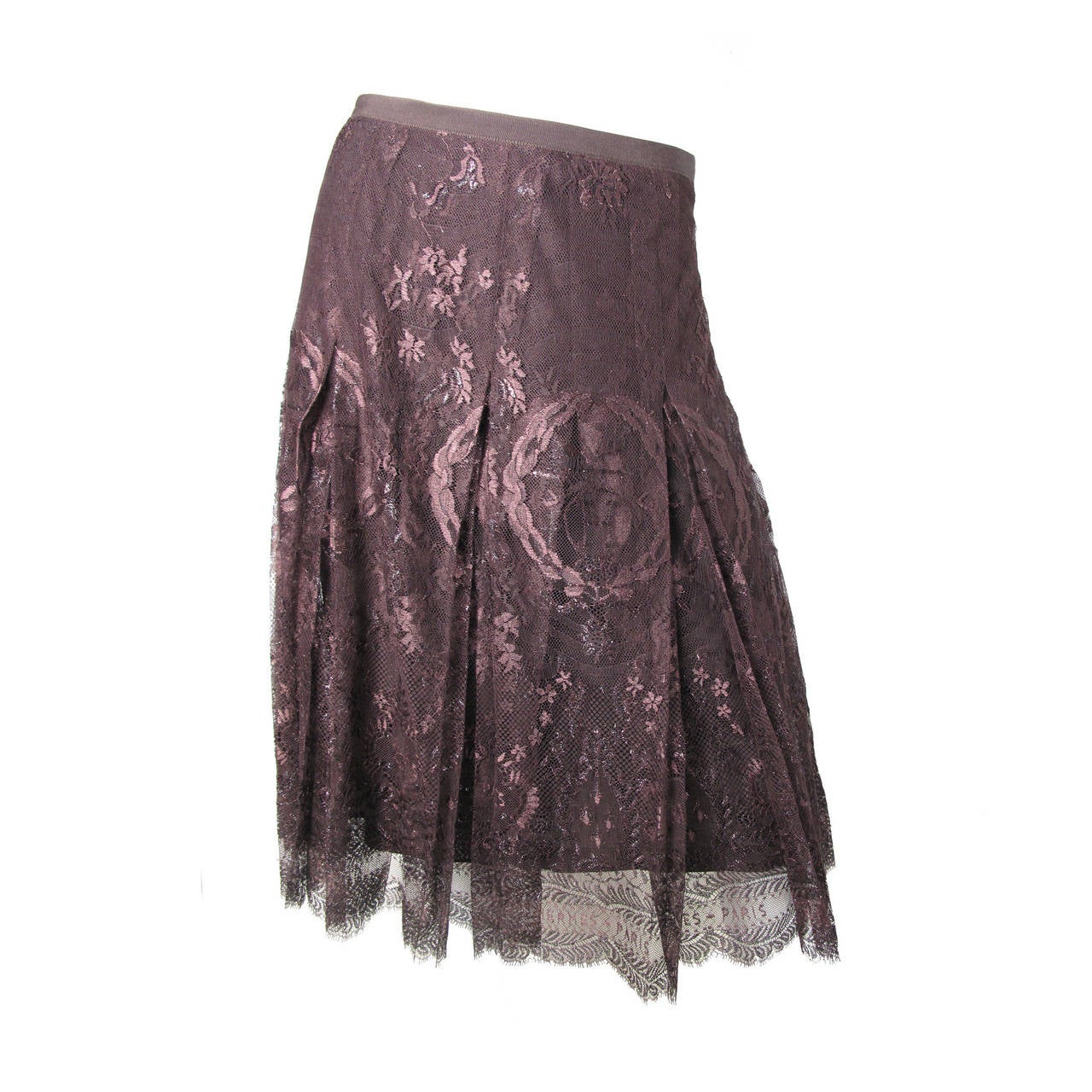 Hermes Lace Skirt with Hermes Logo by Gaultier - Runway 