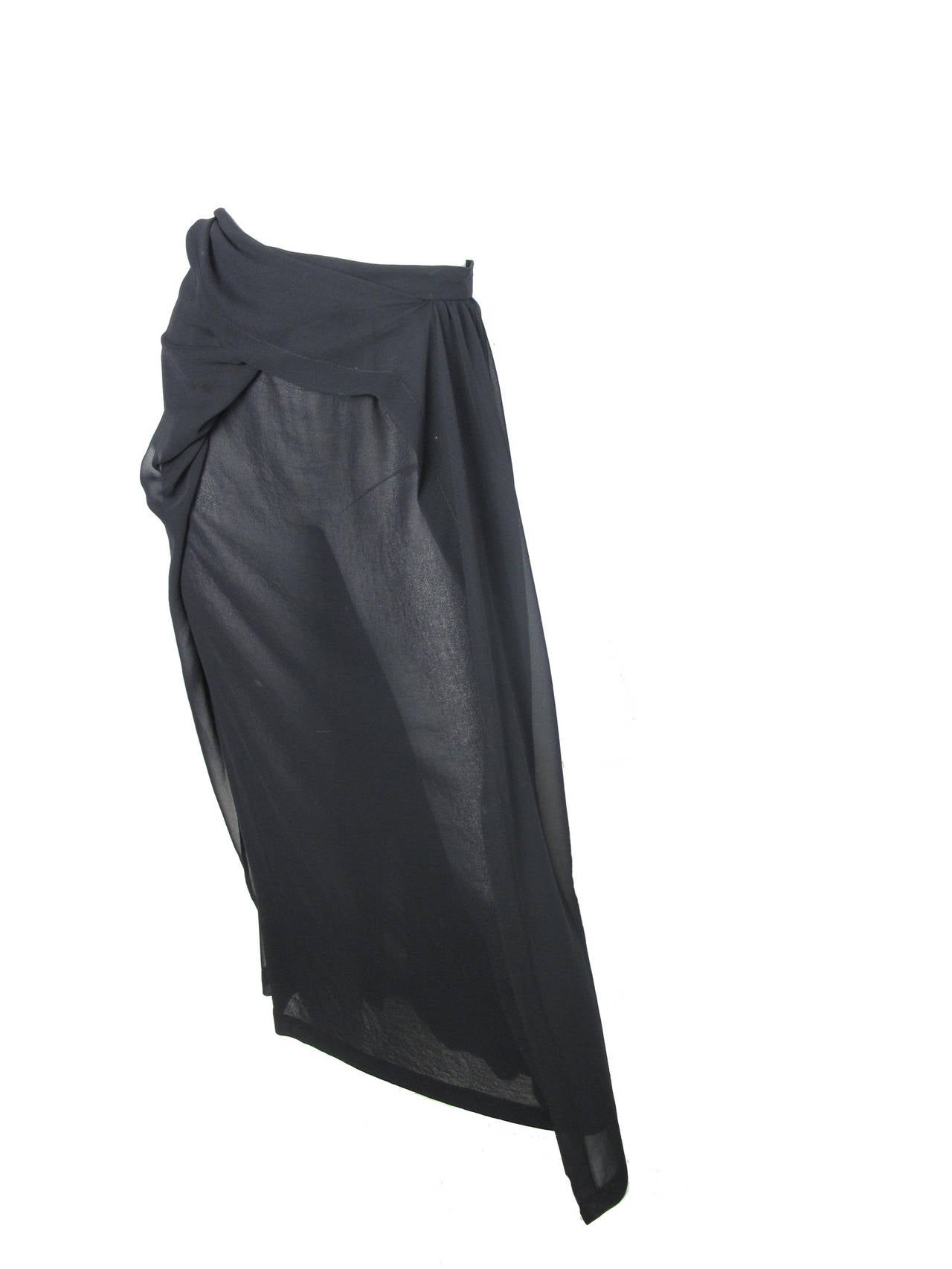 Comme des Garcons 1990s sheer asymmetrical skirt at 1stdibs