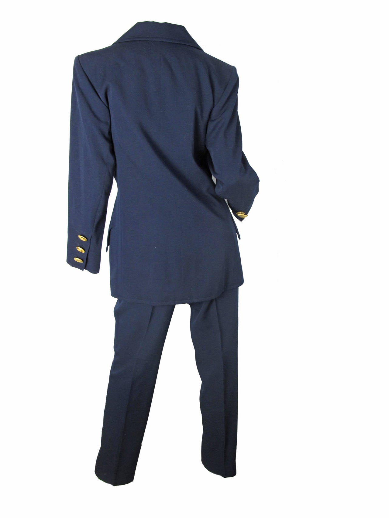 Black Yves Saint Laurent Rive Gauche Navy Suit