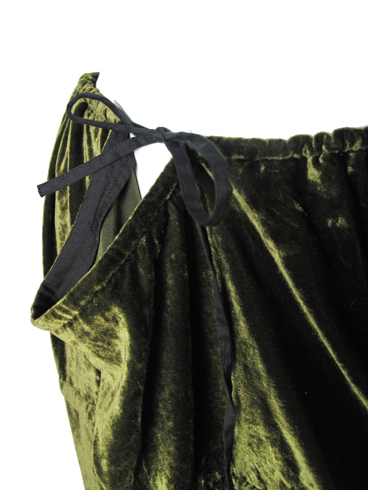 Women's Yohji Yamamoto Green Velvet Skirt
