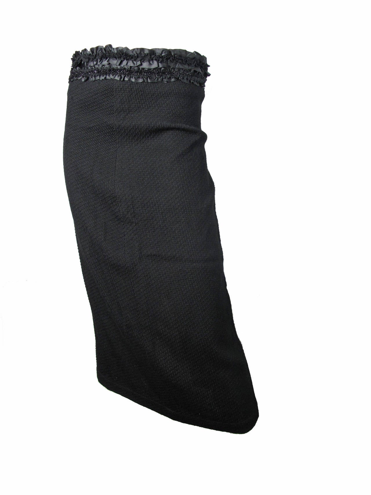 Comme des Garcons black wool skirt with embellished waistband c. 2008. 32