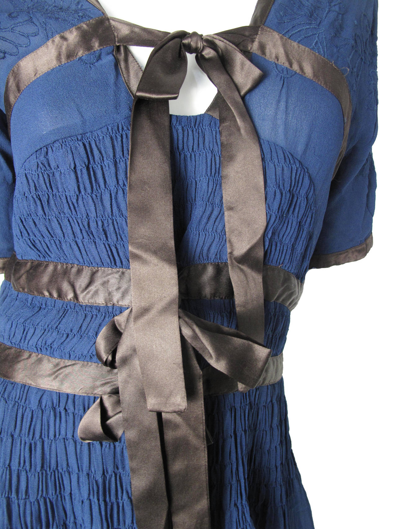 Jeans Paul Gaultier Sheer Chiffon Dress with Bows C. 2004 - 08 2