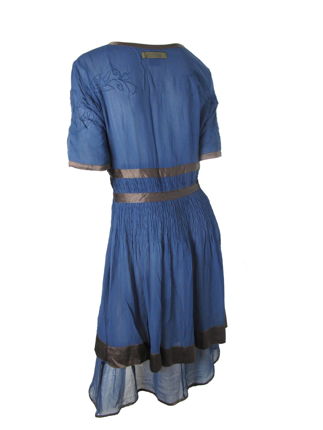 Jeans Paul Gaultier Sheer Chiffon Dress with Bows C. 2004 - 08 In Excellent Condition In Austin, TX