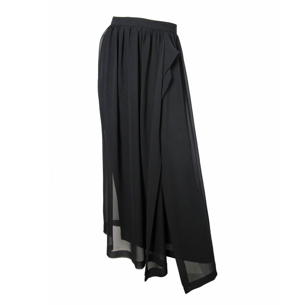 Comme des Garcons 1990s sheer asymmetrical skirt