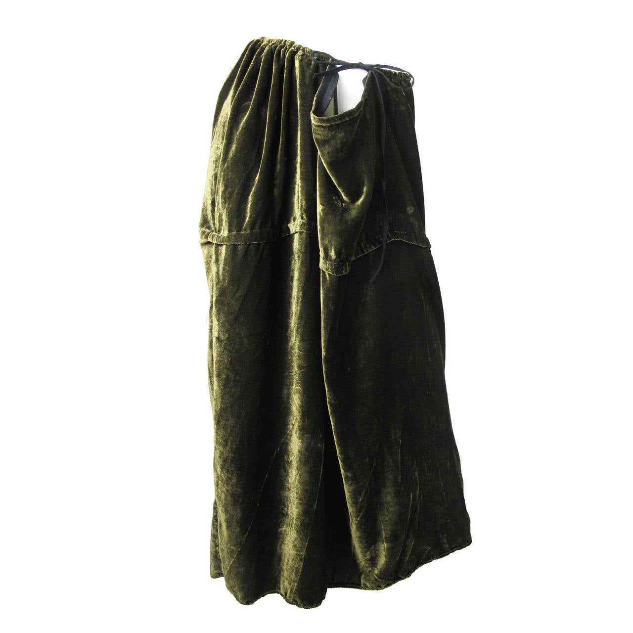 Yohji Yamamoto Green Velvet Skirt