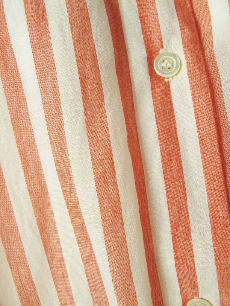 1980s Kenzo red and white striped oversized cotton shirt.  Condition: Good, faint spot on front, see photos.  Size 42/US 8