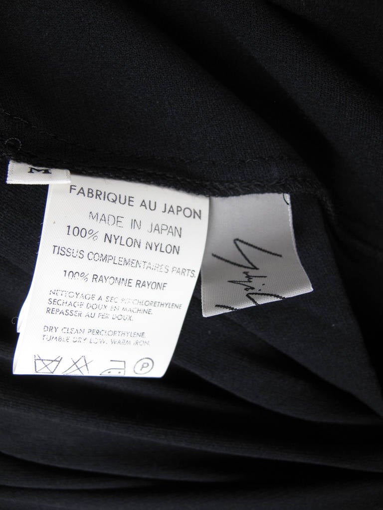 Yohji Yamamoto long black nylon mesh dress  In Excellent Condition In Austin, TX