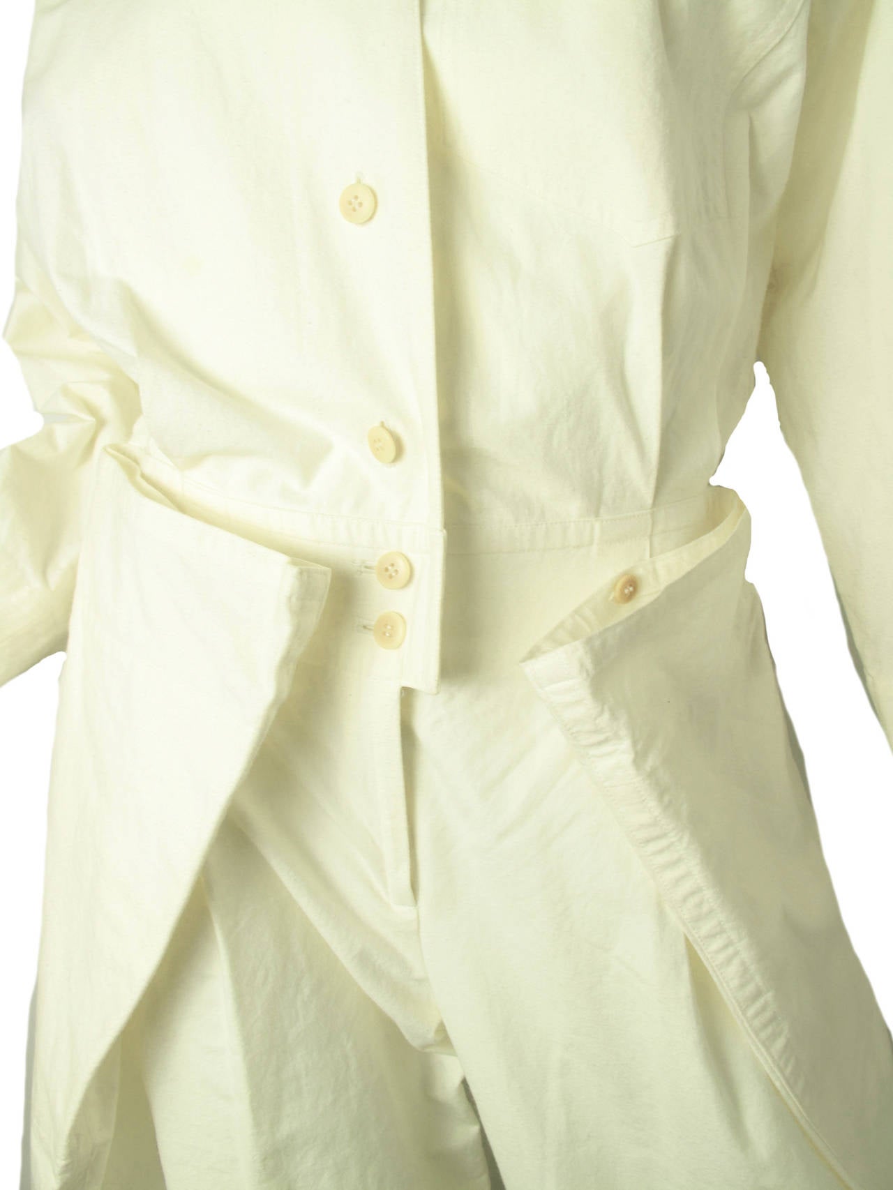 Vintage Issey Miyake cream cotton jumpsuit.  41