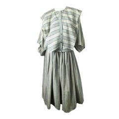 1980s Issey Miyake Striped Linen Skirt and Top