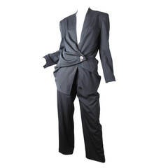 1980s Issey Miyake black suit