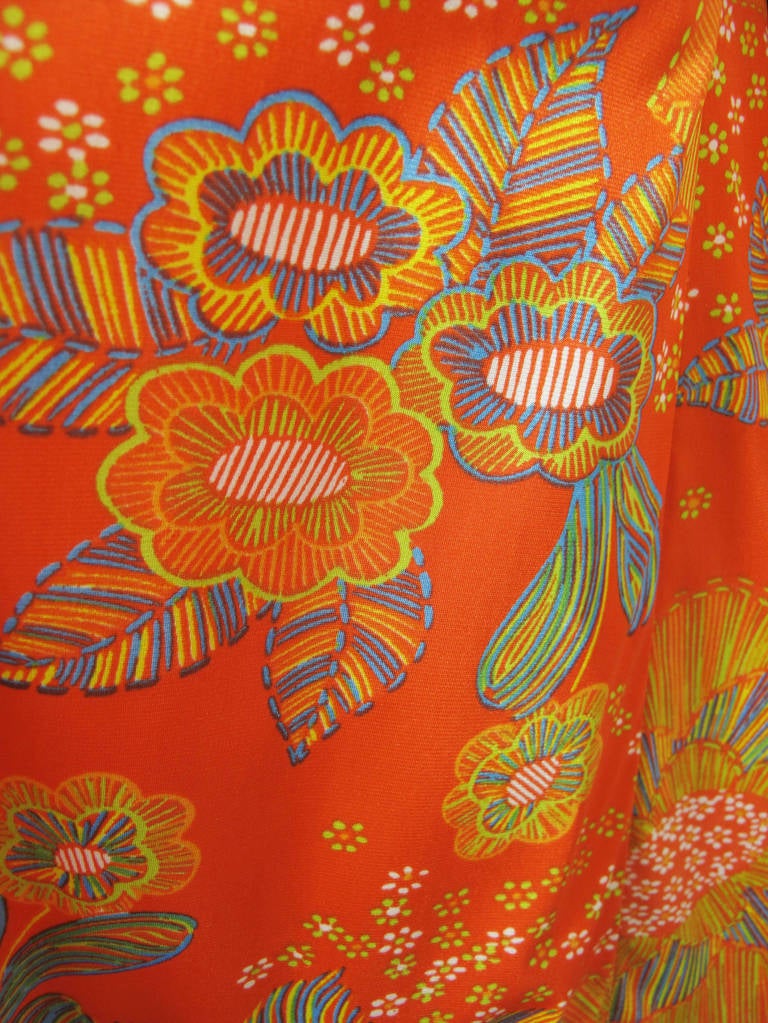 Geoffrey Beene orange printed polyester jacket. 38