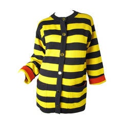 Yves Saint Laurent wool striped cardigan