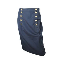 1970s Celine Skirt with Button detail 11