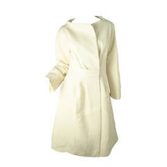 Ungaro Wool Coat Bright Yellow Silk Lining 3